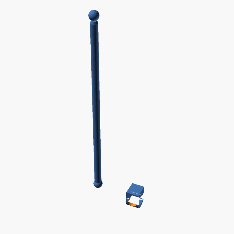 Sorted3D XL Shelf Support Strut Kit — two struts and U-clamps that anchor the XL Shelf to the back hub poles