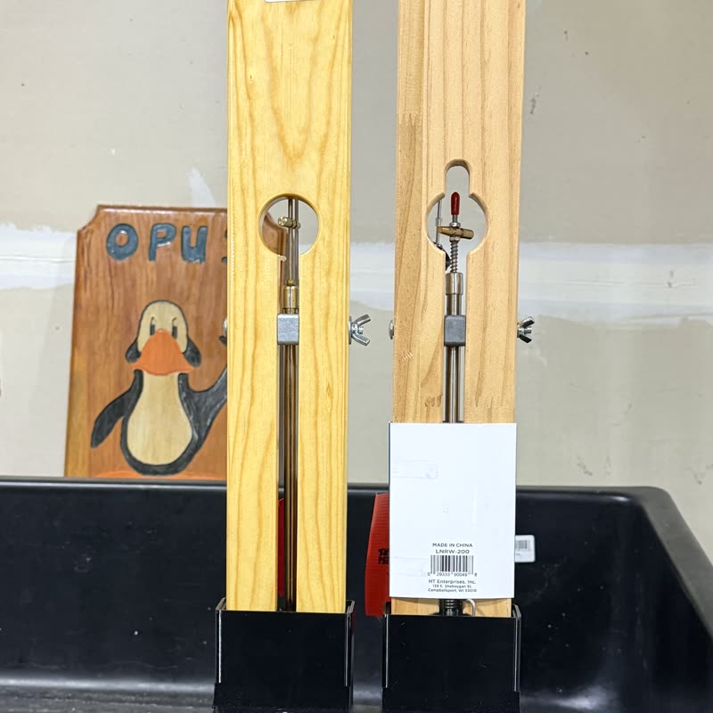 Sorted3D tip-up holder with two Beaver Dam tip-ups on a Shappell sled